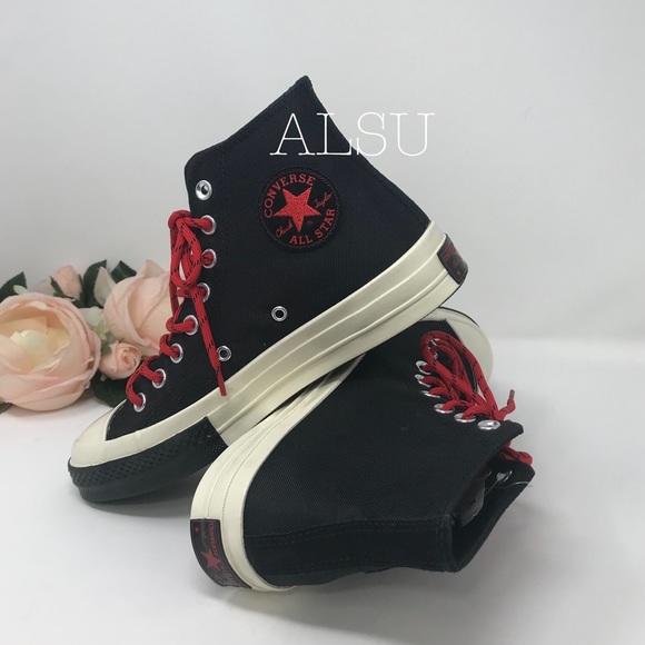Converse Chuck 70 HI Canvas Black Enamel Red W - Picture 5 of 8